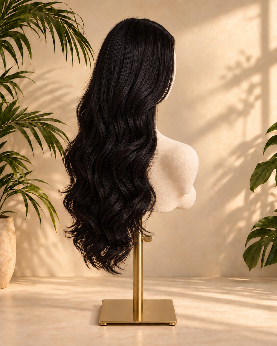 Aurora HD Lace Glueless Long Natural Black Loose Wavy 100% Human Hair Wig