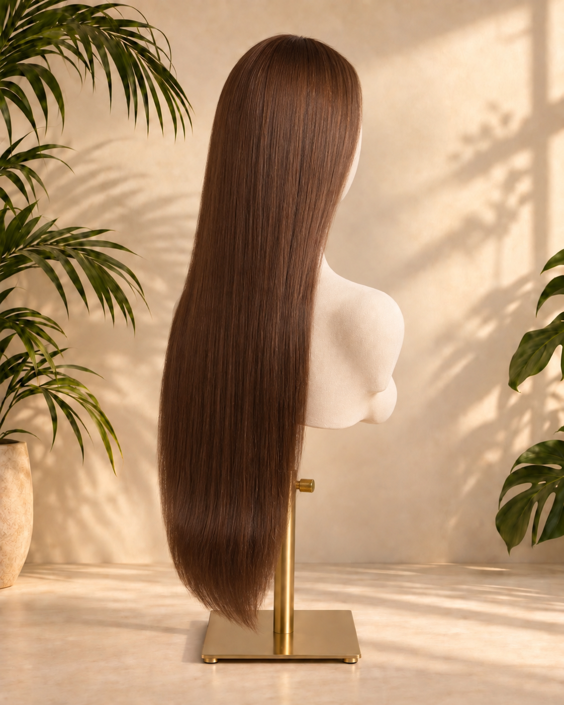 Aurora Front Lace Glueless Straigh Brown 100% Human Hair Wig
