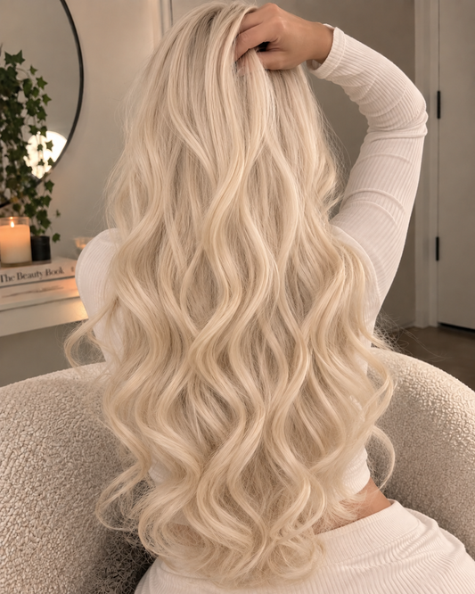 Aurora Front Lace Loose Wave Light Beige Blonde 100% Human Hair Wig