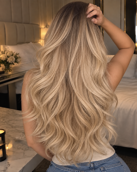 Aurora Front Lace High Volume Loose Waves Blonde 100% Human Hair Wig