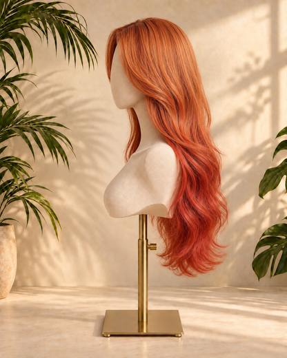 Aurora HD Lace Glueless Layered Wavy Ginger 100% Human Hair Wig