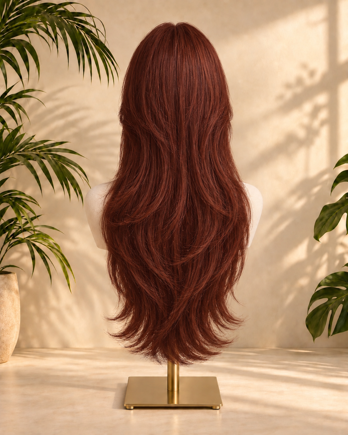 Aurora HD Lace Glueless Layered Dark Copper Red 100% Human Hair Wig