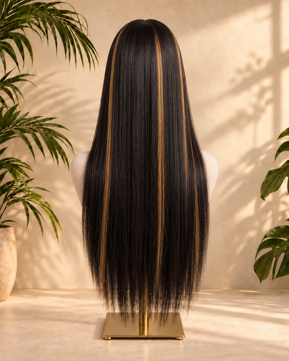 Aurora Front Lace Glueless Middle Part Silky Straight 100% Human Hair Wig