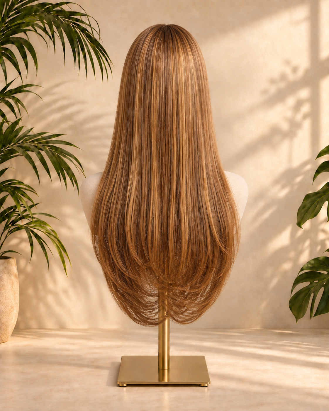 Aurora Front Lace Glueless Silky Straight Brown 100% Human Hair Wig