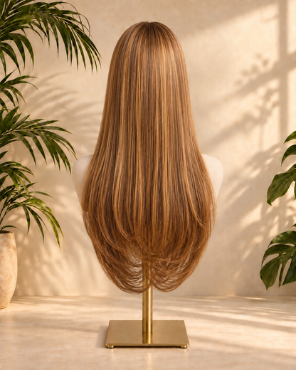 Aurora Front Lace Glueless Silky Straight Brown 100% Human Hair Wig