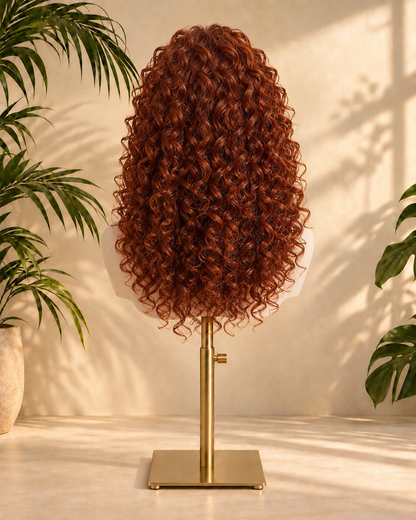 Aurora Front Lace Glueless Ginger Kinky Curly 100% Human Hair Wig