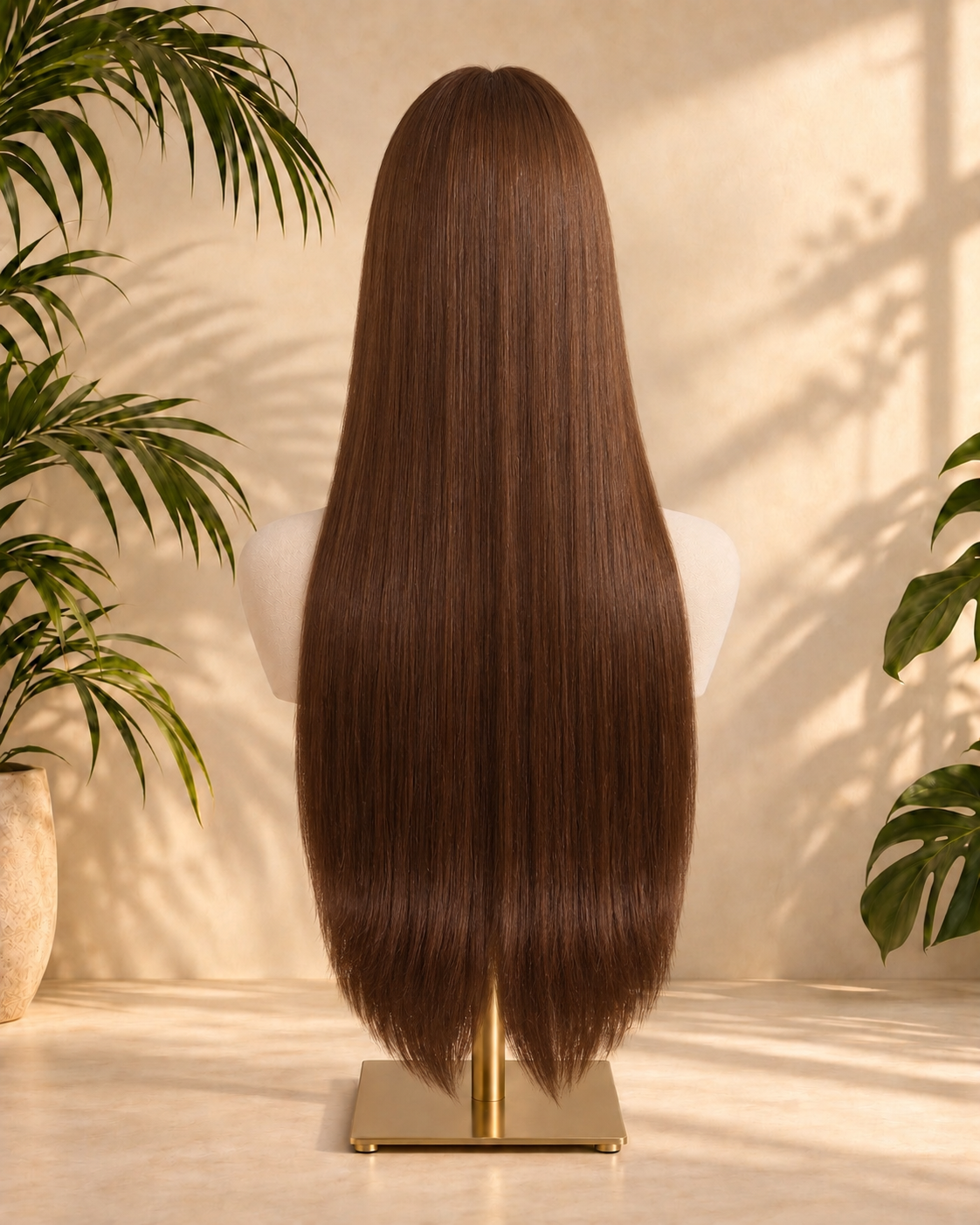 Aurora Front Lace Glueless Straigh Brown 100% Human Hair Wig