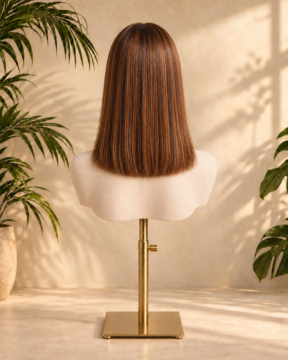 Aurora Front Lace Glueless Copper Brown Bob 100% Human Hair Wig