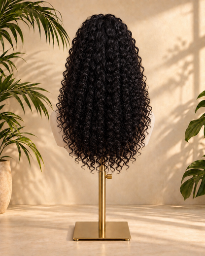 Aurora HD Lace Glueless Dense Kinky Curly Natural Black 100% Human Hair Wig