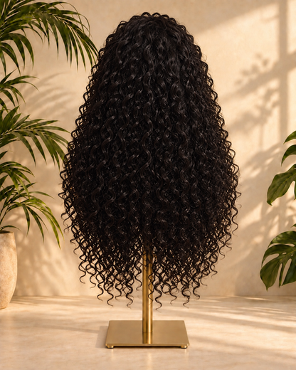 Aurora Front Lace Glueless Tight Curly Natural Black 100% Human Hair Wig