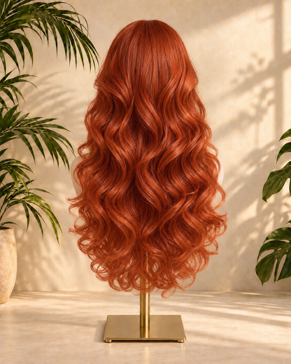 Aurora Front Lace Glueless Loose Wave Ginger 100% Human Hair Wig