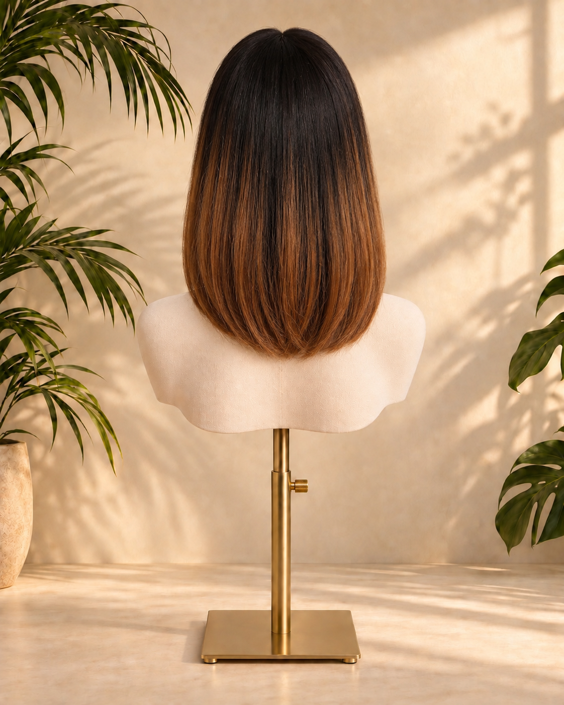 Aurora HD Lace Glueless Ombre Black Copper Brown Bob 100% Human Hair Wig