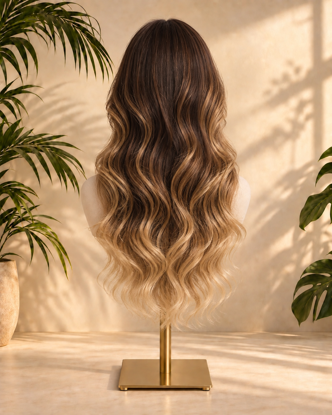 Aurora HD Lace Glueless Black Brown Wavy Ombre 100% Human Hair Wig