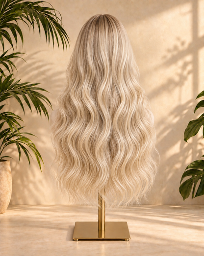 Aurora Front Lace Glueless Wavy Blonde 100% Human Hair Wig