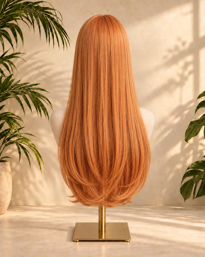 Aurora Front Lace Glueless Straight Ginger 100% Human Hair Wig