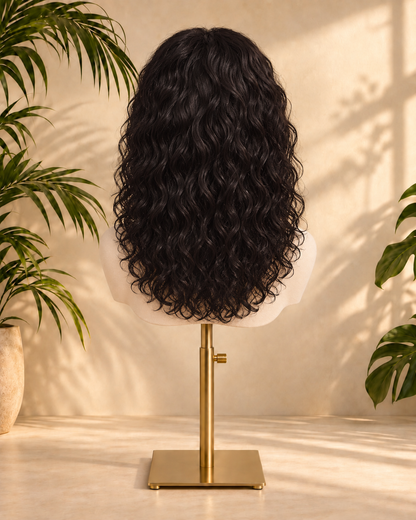 Aurora HD Lace Glueless Water Waves Natural Black 100% Human Hair Wig