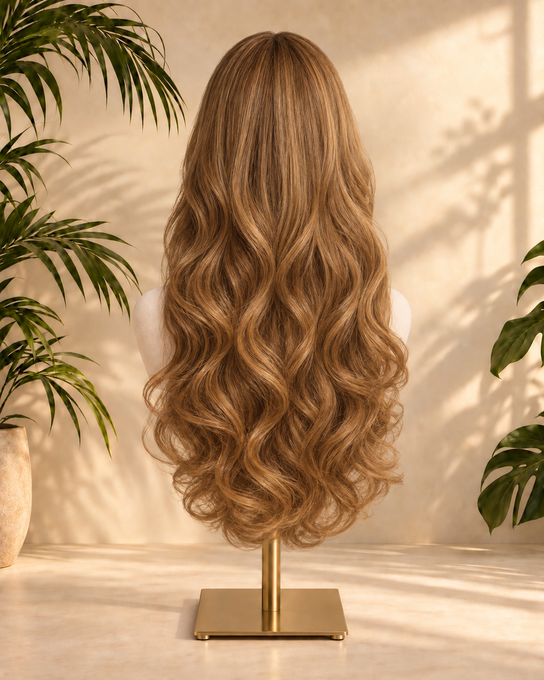 Aurora HD Lace Layered Wavy Caramel Brown 100% Human Hair Wig
