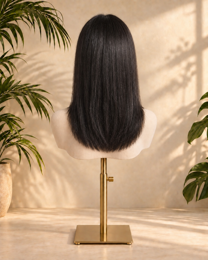 Aurora Front Lace Glueless Straight Black Bob 100% Human Hair Wig