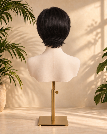 Aurora Front Lace Glueless Pixie Cut Natural Black 100% Human Hair Wig