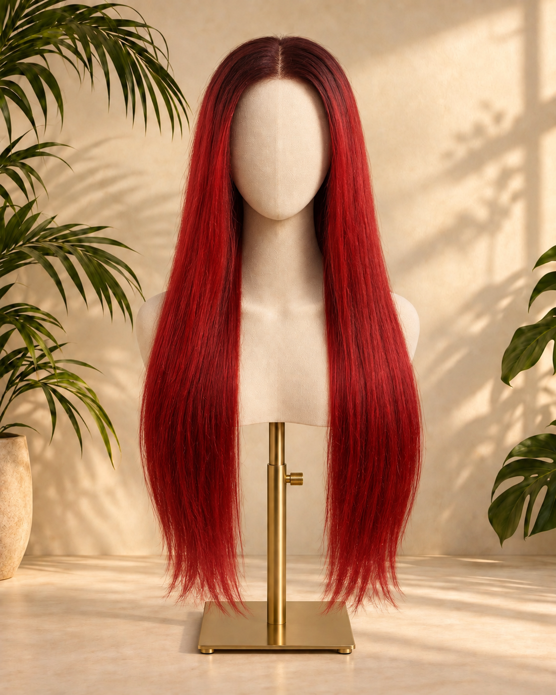 Aurora Front Lace Glueless Straight Burgundy 100% Human Hair Wig