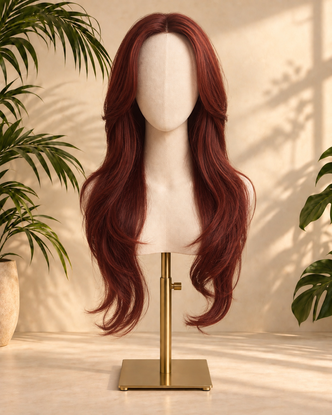 Aurora HD Lace Glueless Layered Dark Copper Red 100% Human Hair Wig