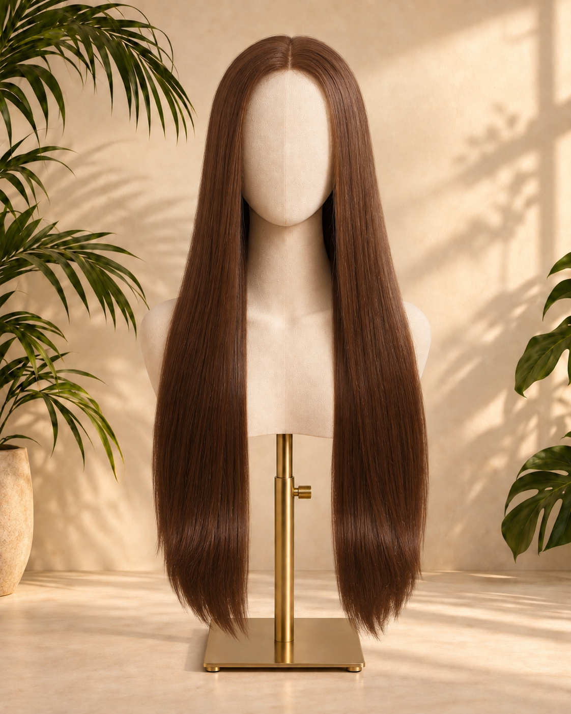 Aurora Front Lace Glueless Straigh Brown 100% Human Hair Wig