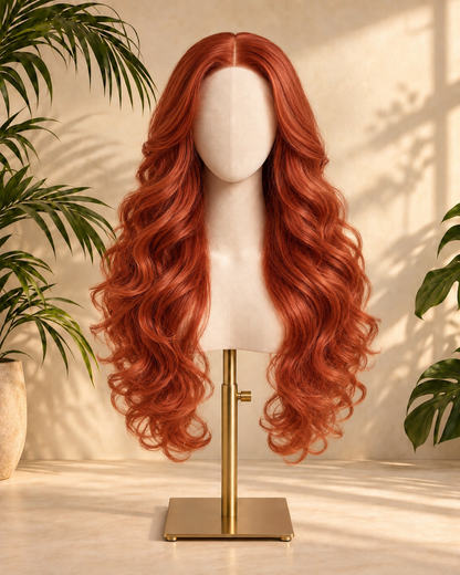 Aurora Front Lace Glueless Loose Wave Ginger 100% Human Hair Wig