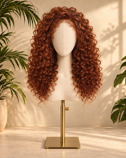 Aurora Front Lace Glueless Ginger Kinky Curly 100% Human Hair Wig