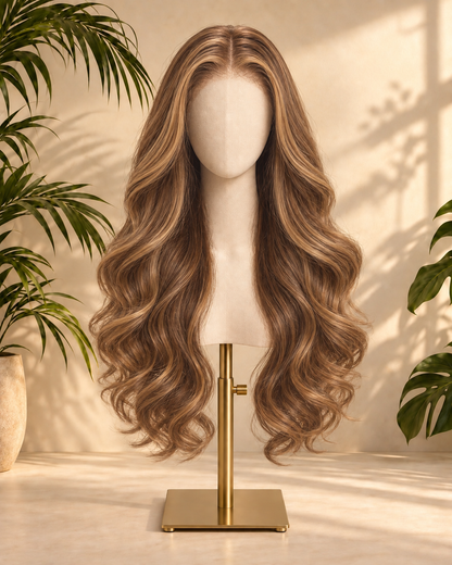 Aurora HD Lace Glueless Golden Brown Highlight 100% Human Hair Wig