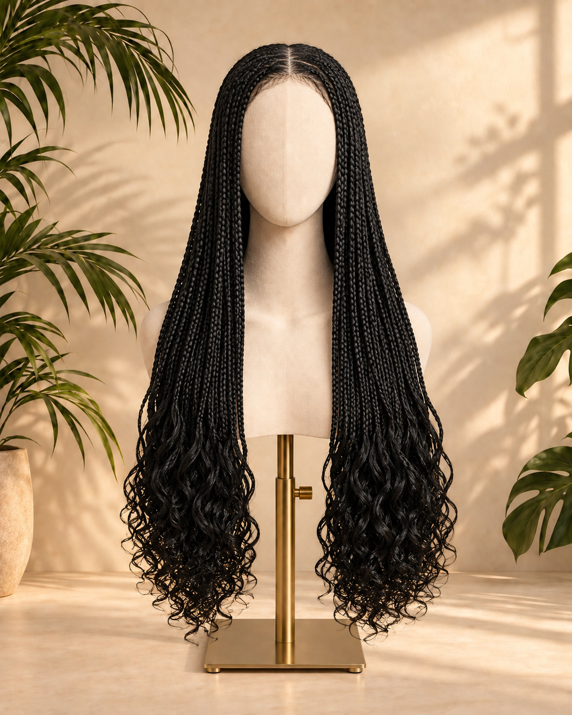 Aurora HD Lace Glueless Braided Natural Black 100% Human Hair Wig