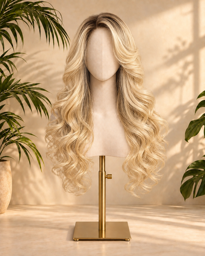 Aurora HD Lace Fringe Curly Blonde 100% Human Hair Wig