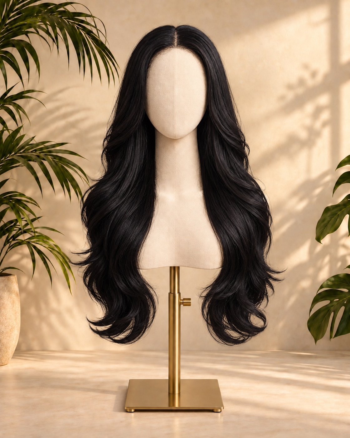 Aurora HD Lace Glueless Long Natural Black Body Wave 100% Human Hair Wig