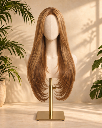 Aurora Front Lace Glueless Silky Straight Brown 100% Human Hair Wig