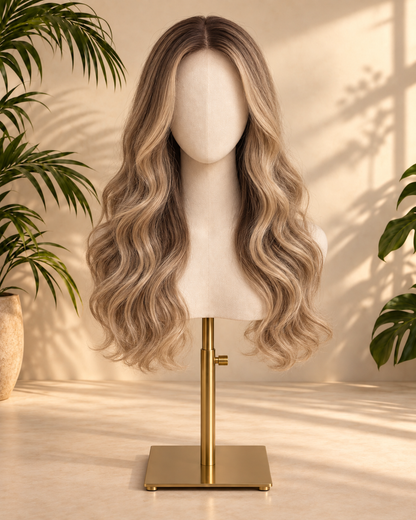 Aurora HD Lace Layered Wavy Champagne Beige Blonde 100% Human Hair Wig