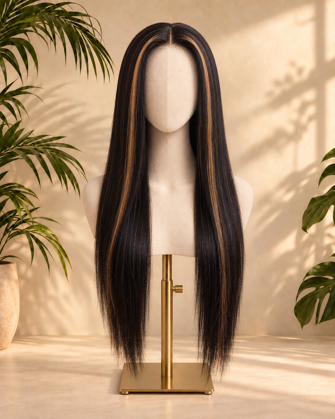 Aurora Front Lace Glueless Middle Part Silky Straight 100% Human Hair Wig