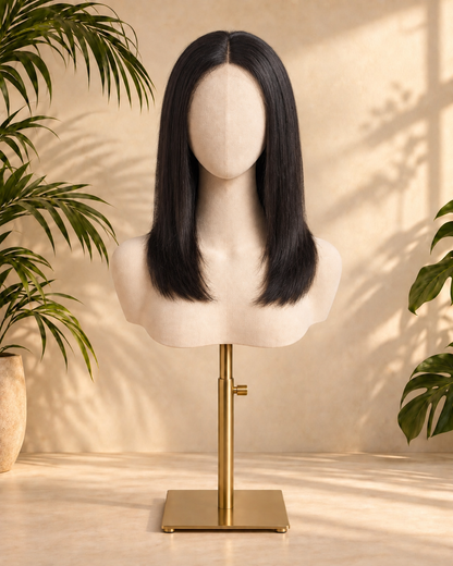 Aurora Front Lace Glueless Straight Black Bob 100% Human Hair Wig