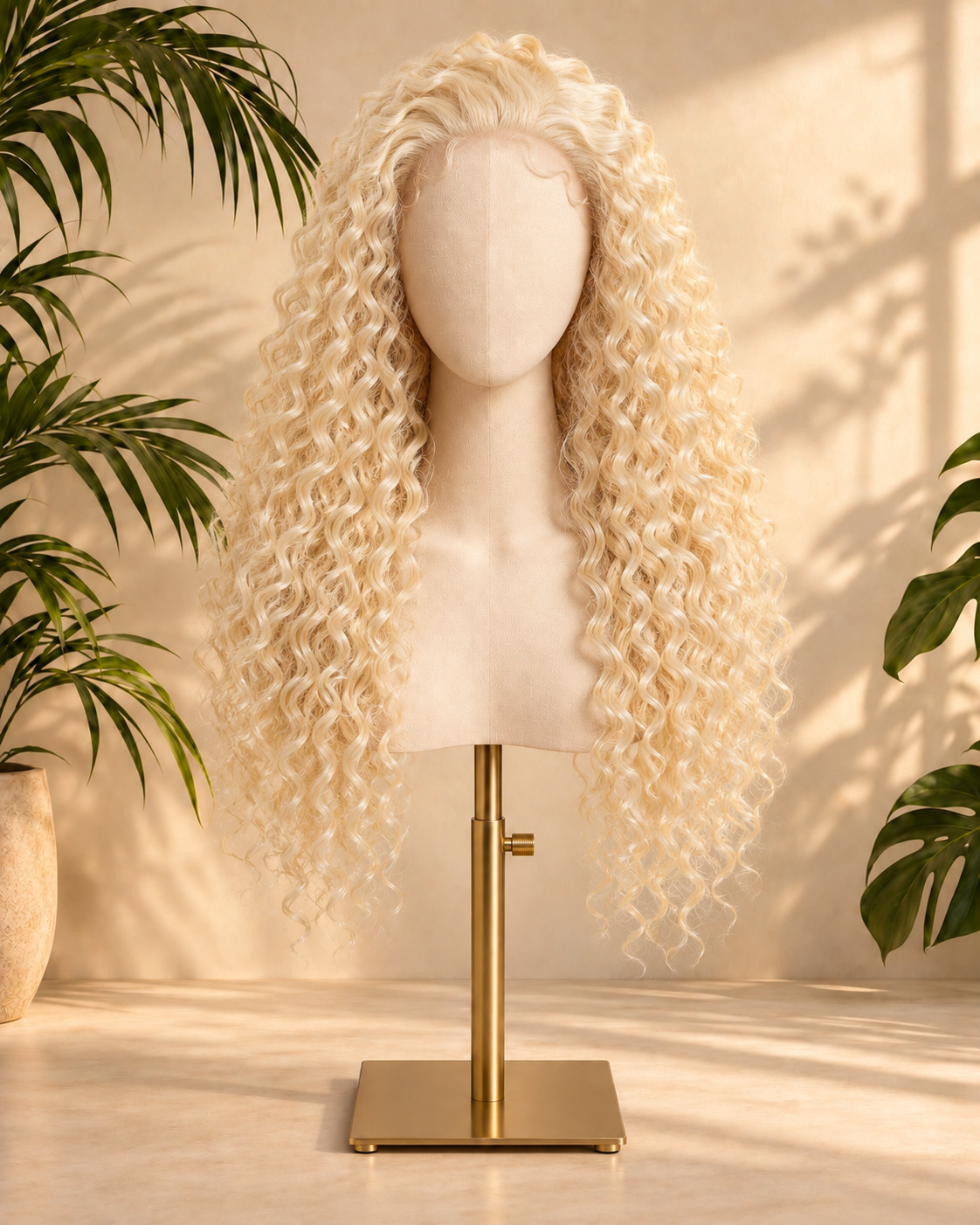 Aurora Front Lace Glueless Kinky Curly Blonde 100% Human Hair Wig