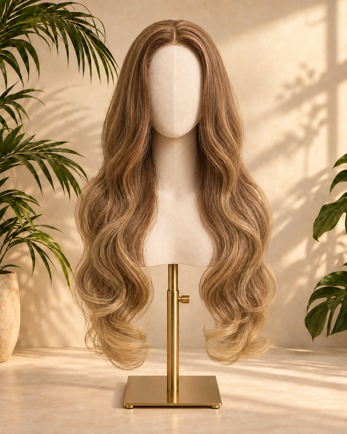 Aurora HD Lace Layered Wavy Caramel Brown 100% Human Hair Wig