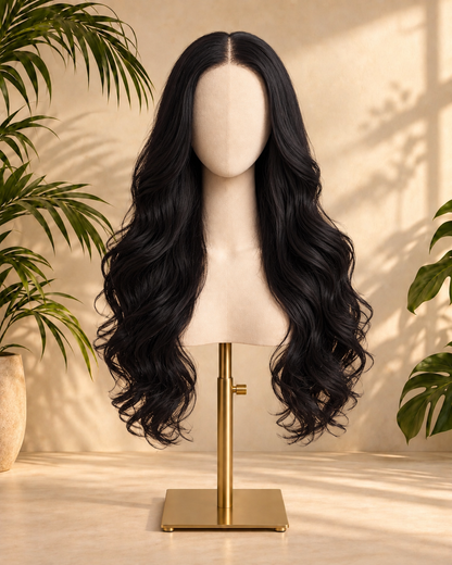 Aurora HD Lace Natural Black Body Wave 100% Human Hair Wig