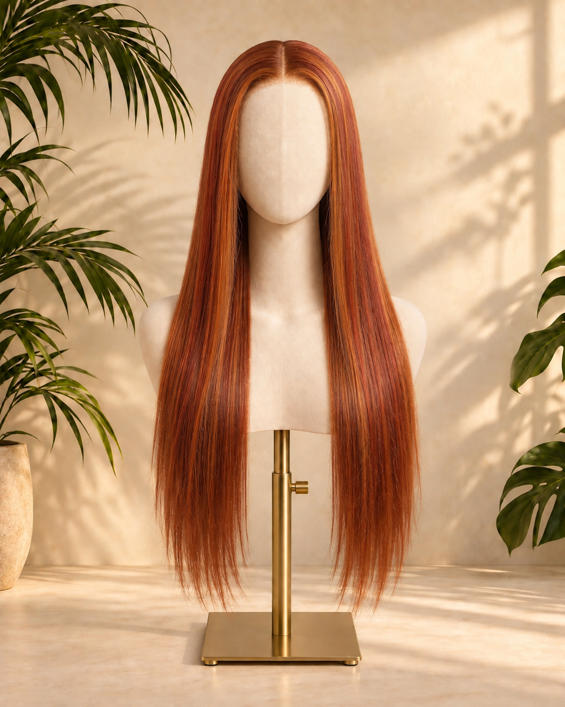 Aurora Lace Front Glueless Silky Straight Red 100% Human Hair Wig