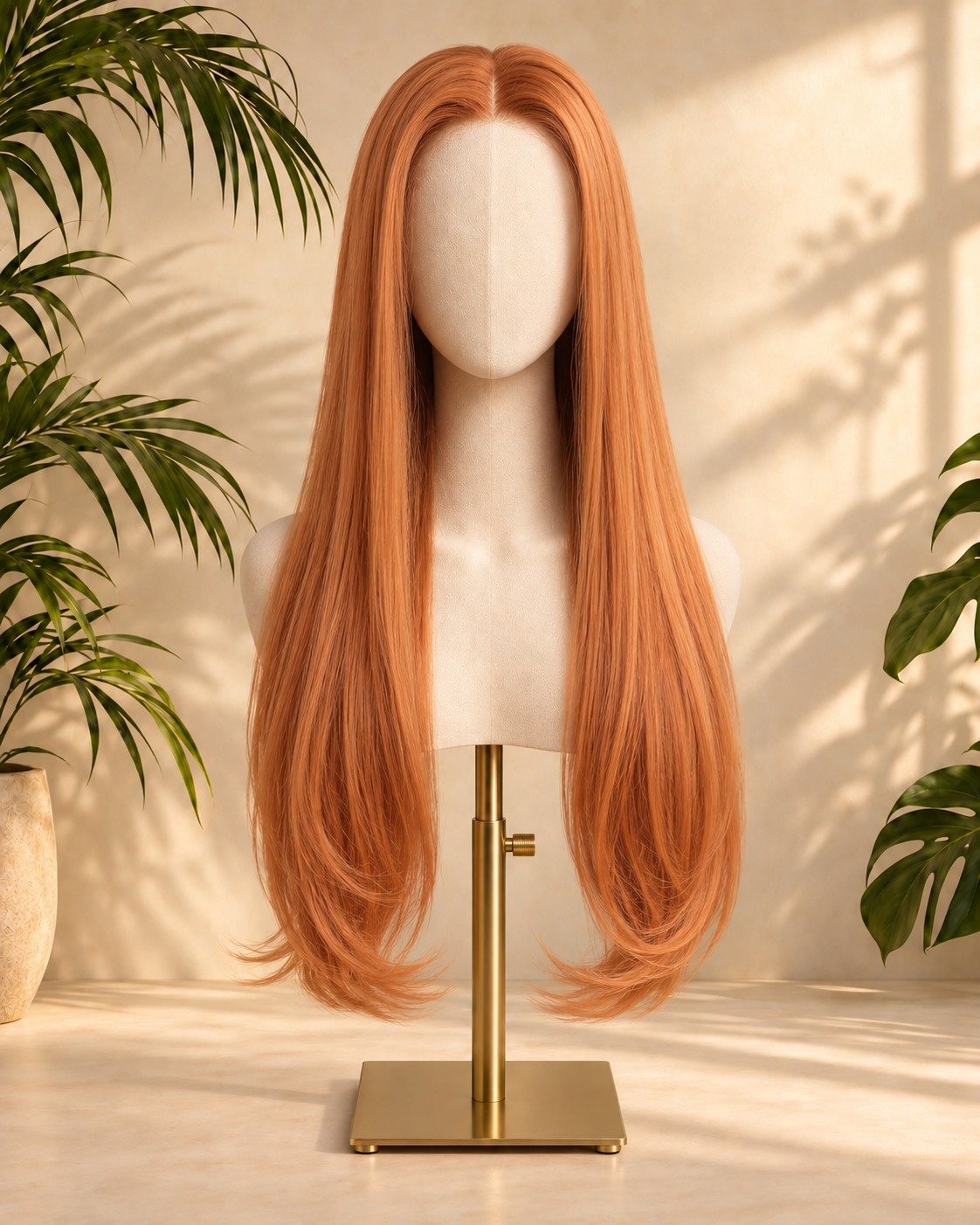 Aurora Front Lace Glueless Straight Ginger 100% Human Hair Wig