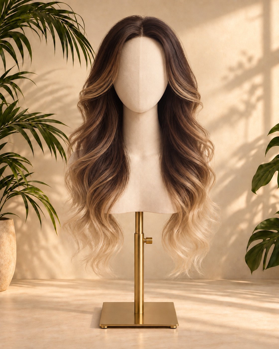Aurora HD Lace Glueless Black Brown Wavy Ombre 100% Human Hair Wig