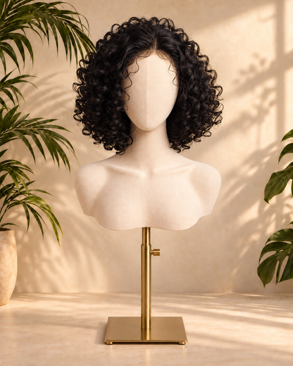Aurora Front Lace Glueless Voluminos Bob Natural Black 100% Human Hair Wig