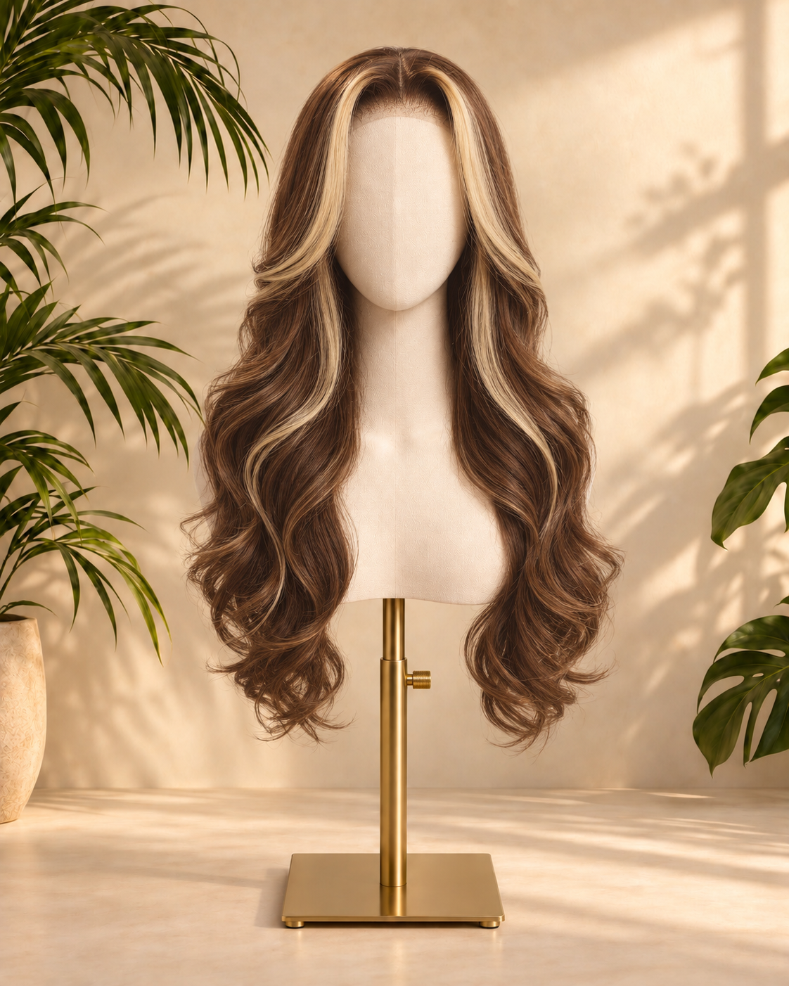 Aurora HD Lace Glueless Brown Highlights 100% Human Hair Wig