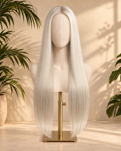 Aurora Front Lace Glueless Straight Ash Blonde 100% Human Hair Wig