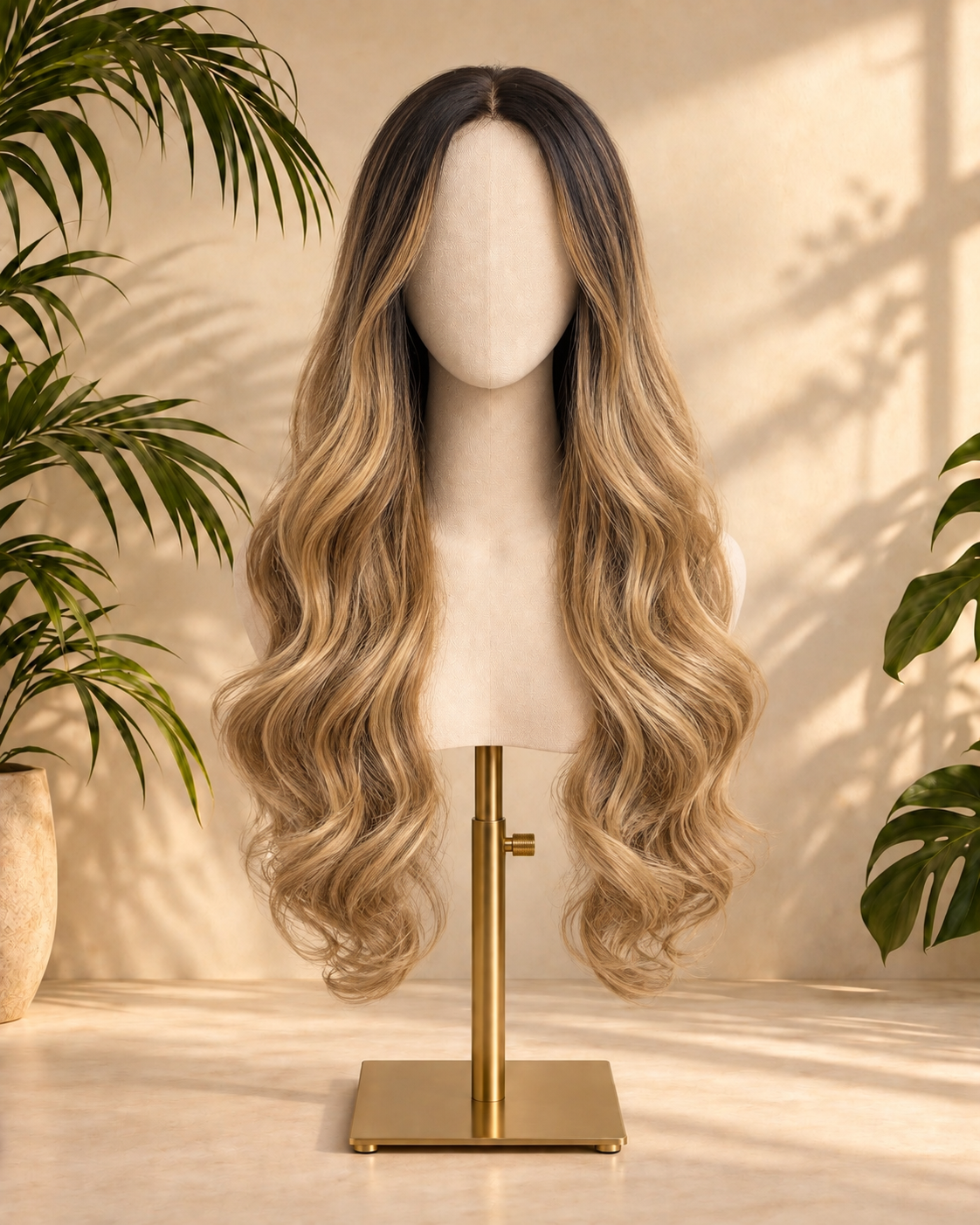 Aurora Front Lace Glueless Brown Highlight 100% Human Hair Wig
