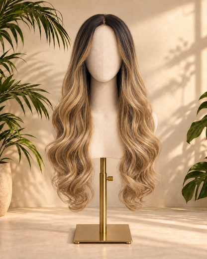 Aurora Front Lace Glueless Brown Highlight 100% Human Hair Wig