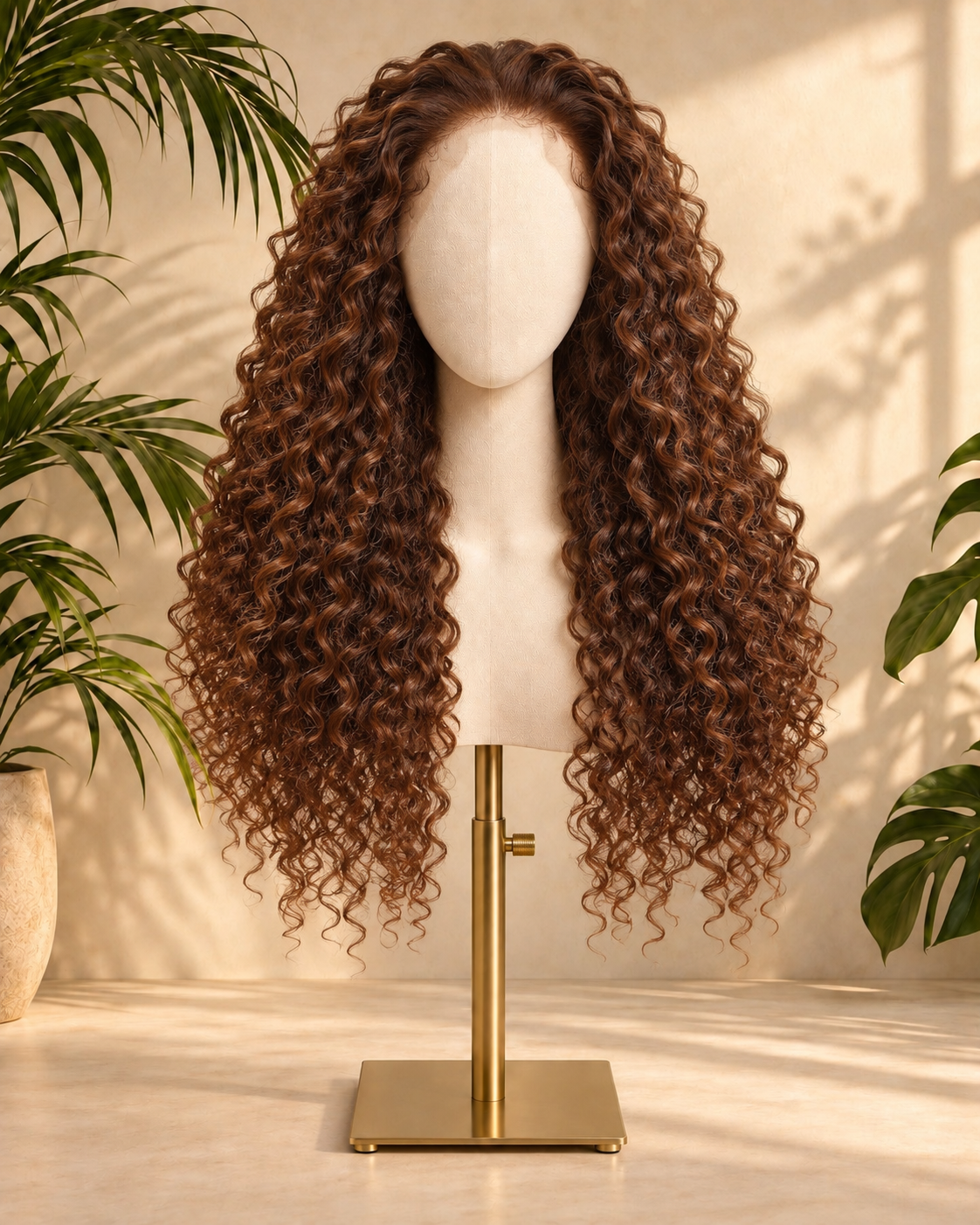 Aurora Front Lace Glueless Tight Curly Brown 100% Human Hair Wig