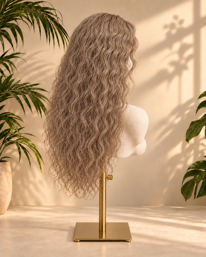 Aurora 13x6 HD Lace Curly Ash Brown Blonde 100% Human Hair Wig