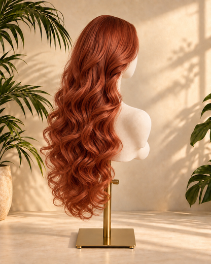 Aurora Front Lace Glueless Loose Wave Ginger 100% Human Hair Wig